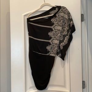 One shoulder handkerchief mini dress